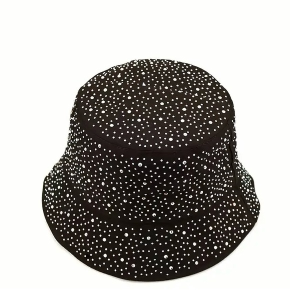 Black Rhinestone Decor Bucket Hat - Picture 6 of 6